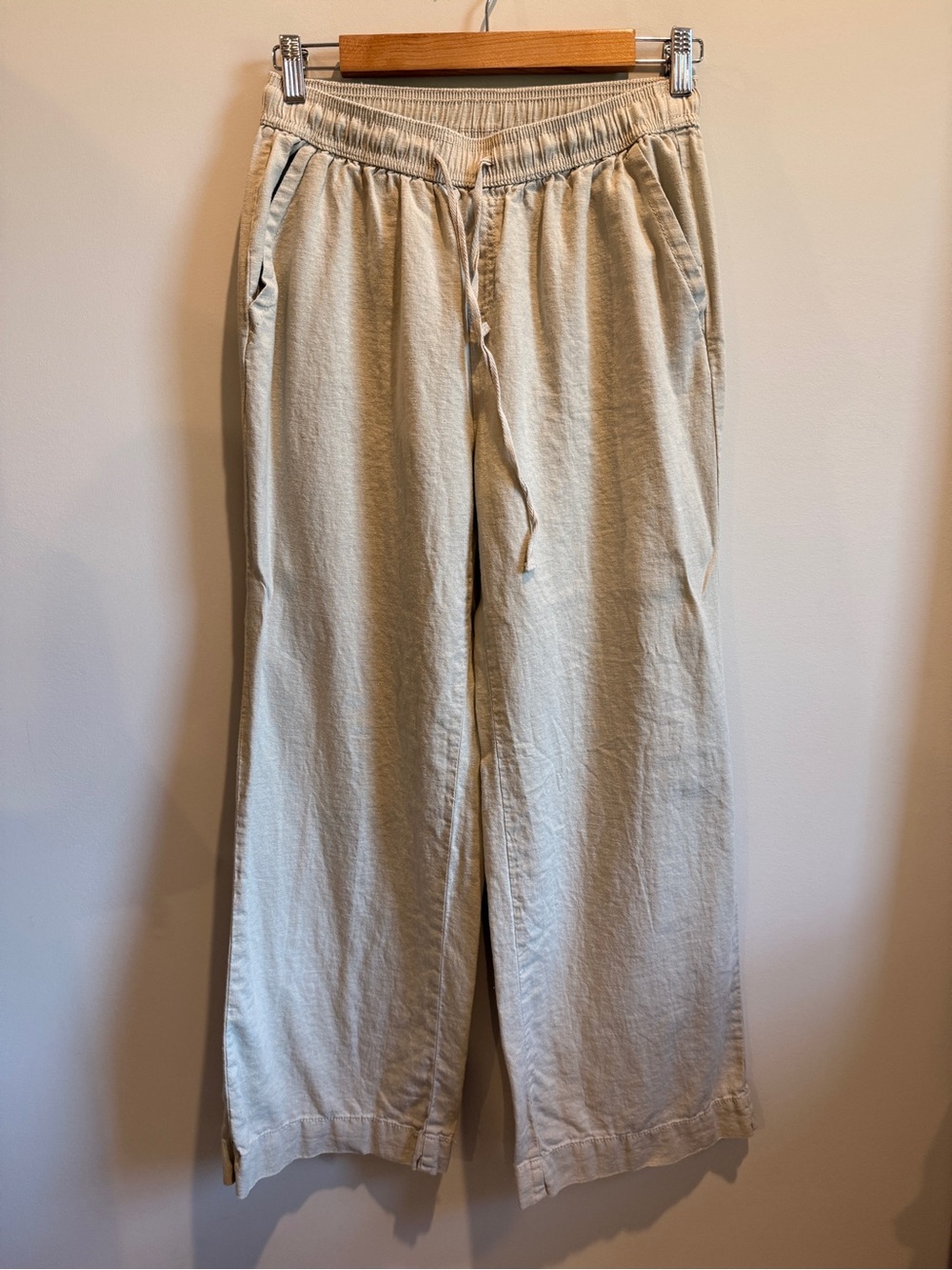 Briggs Light Beige Drawstring linen pants